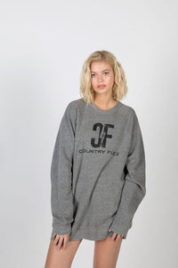 Country Fuzz Grey Sweatshirt